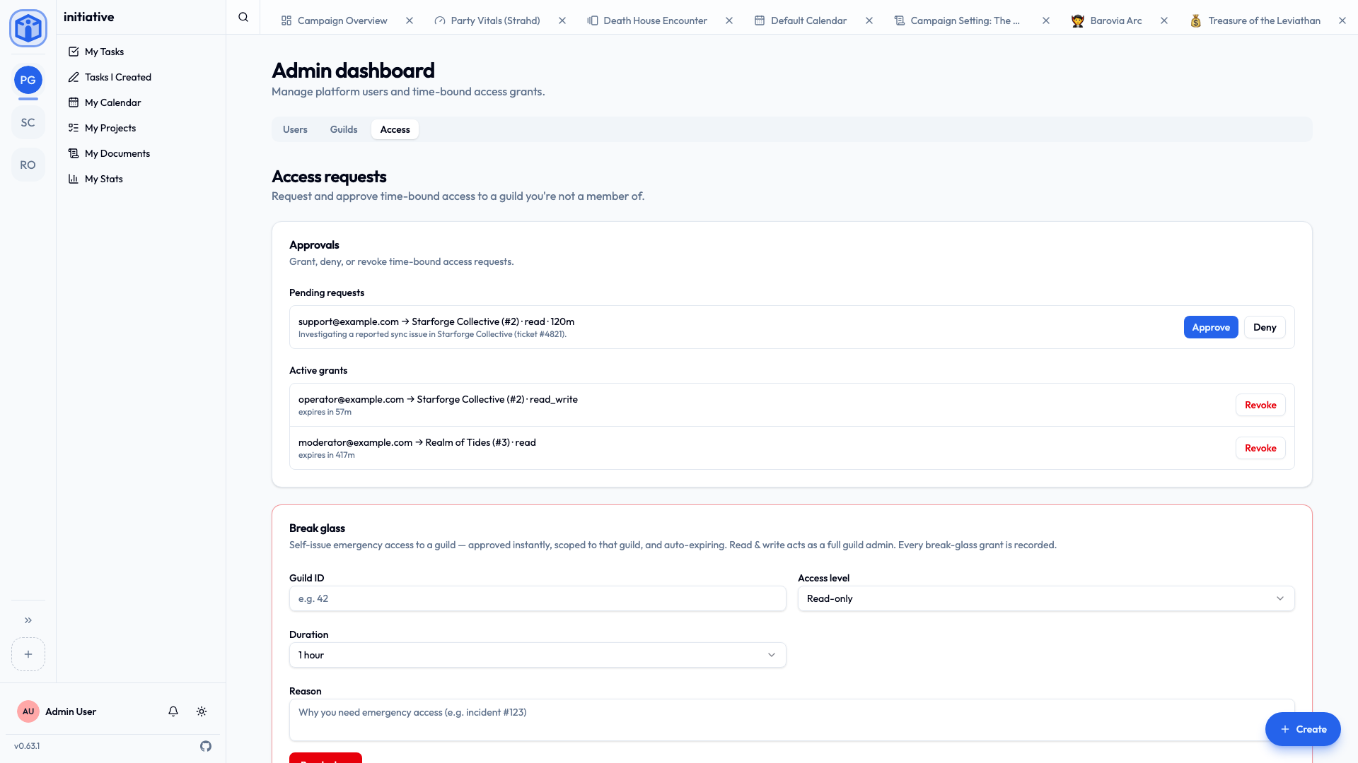 Access requests and break-glass