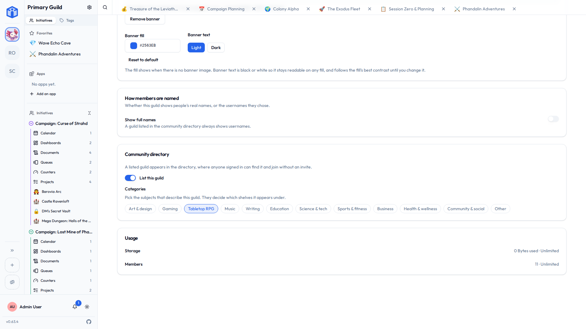 Listing a community in the community directory